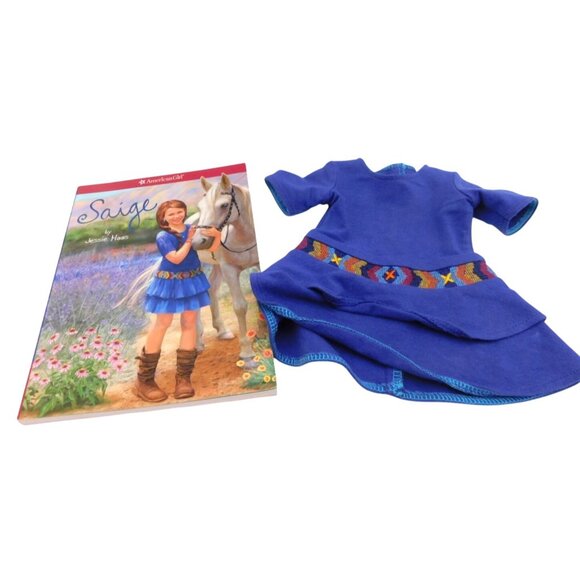 American Girl GOTY Saige 18" Doll with Meet Dress and Book 2013 Retired - Picture 5 of 16